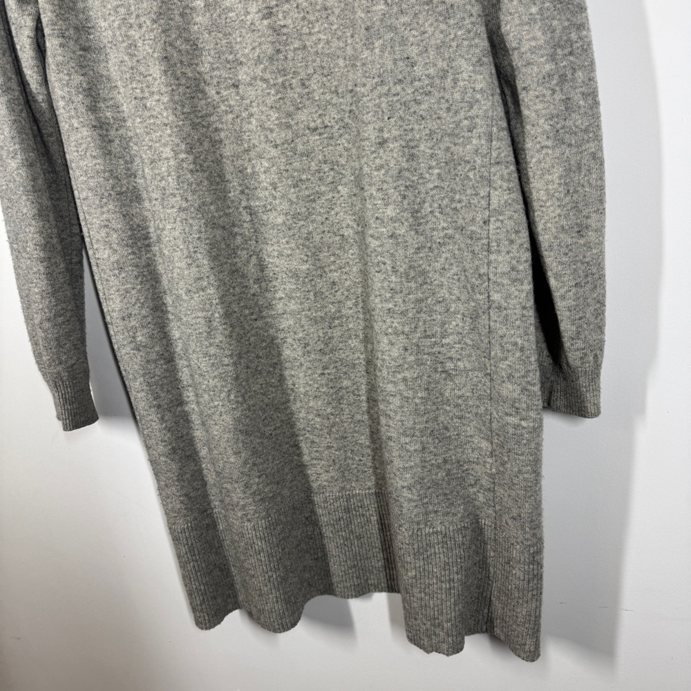 Woolovers Gray Open Front Cardigan Sweater Cashmere Merino Size M Longline Cozy - Picture 9 of 15